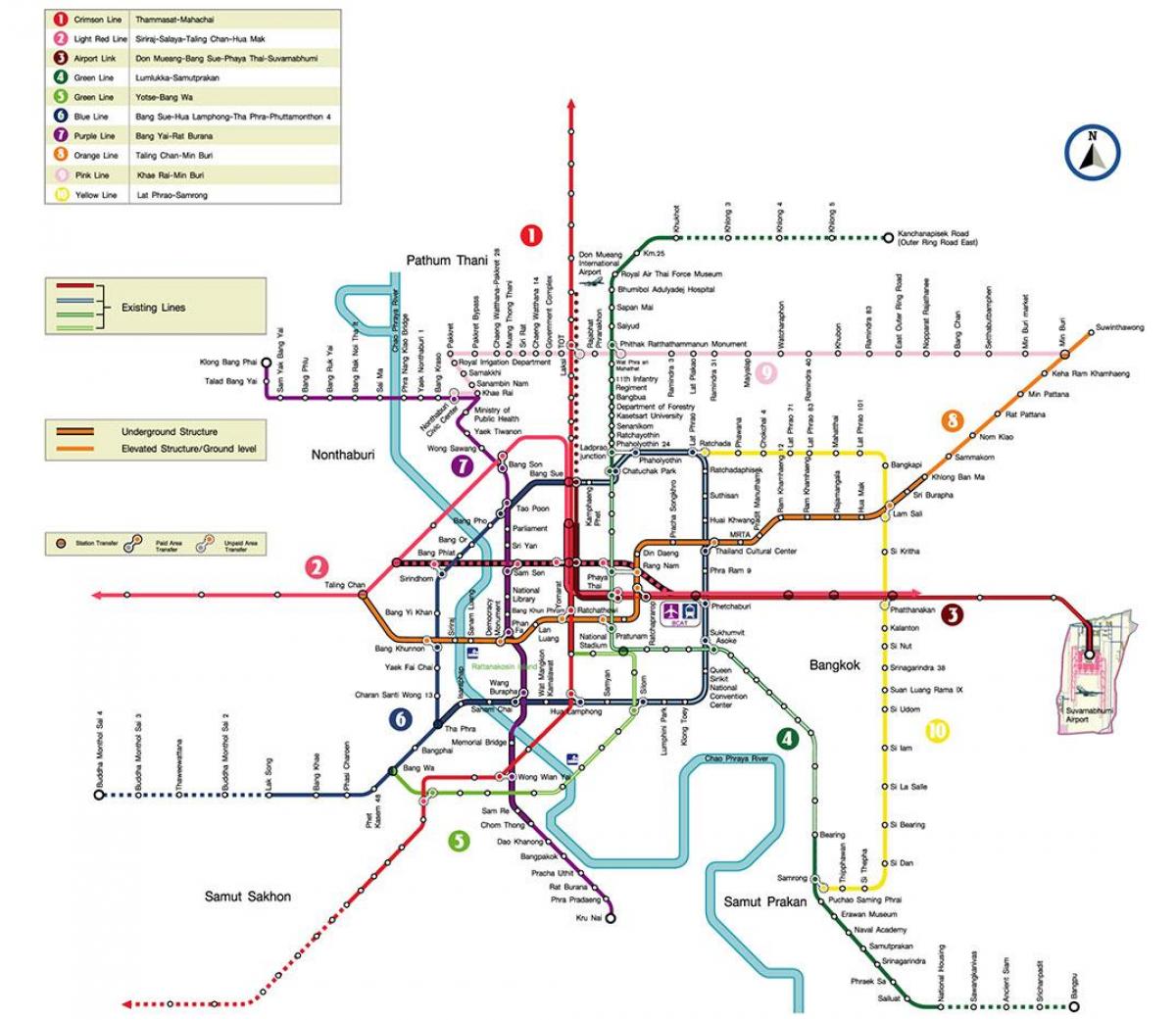 bangkok metro estasyon kat jeyografik