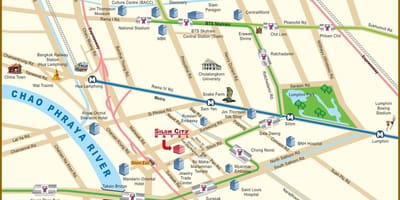 Kat jeyografik la nan gwo larivyè lefrat nan vil bangkok